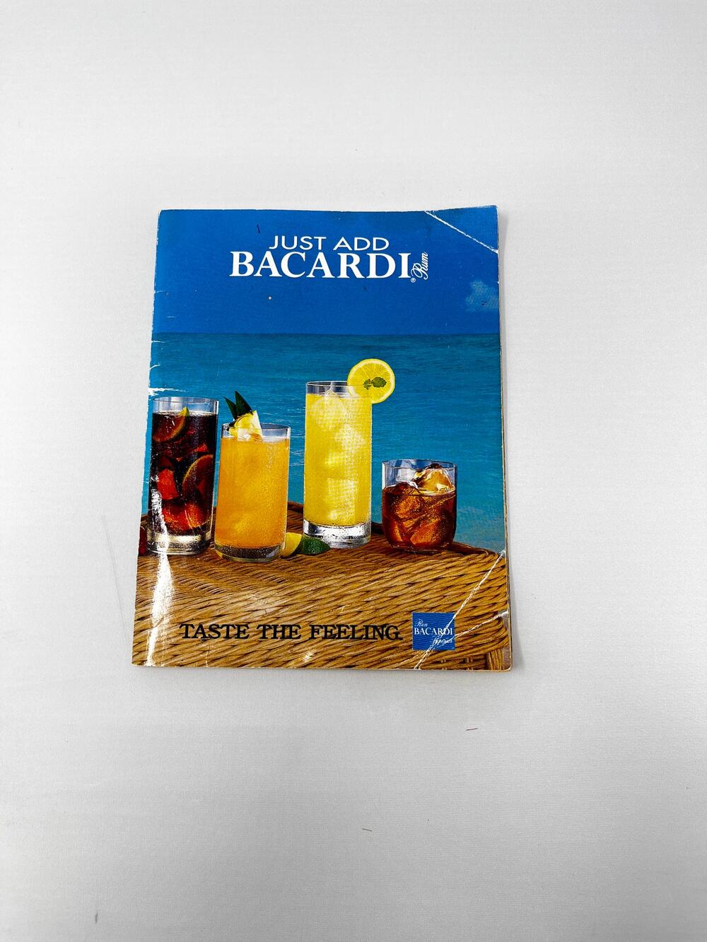 Vintage Just Add Bacardi Taste the Feeling 32 page recipe book Preowned stained